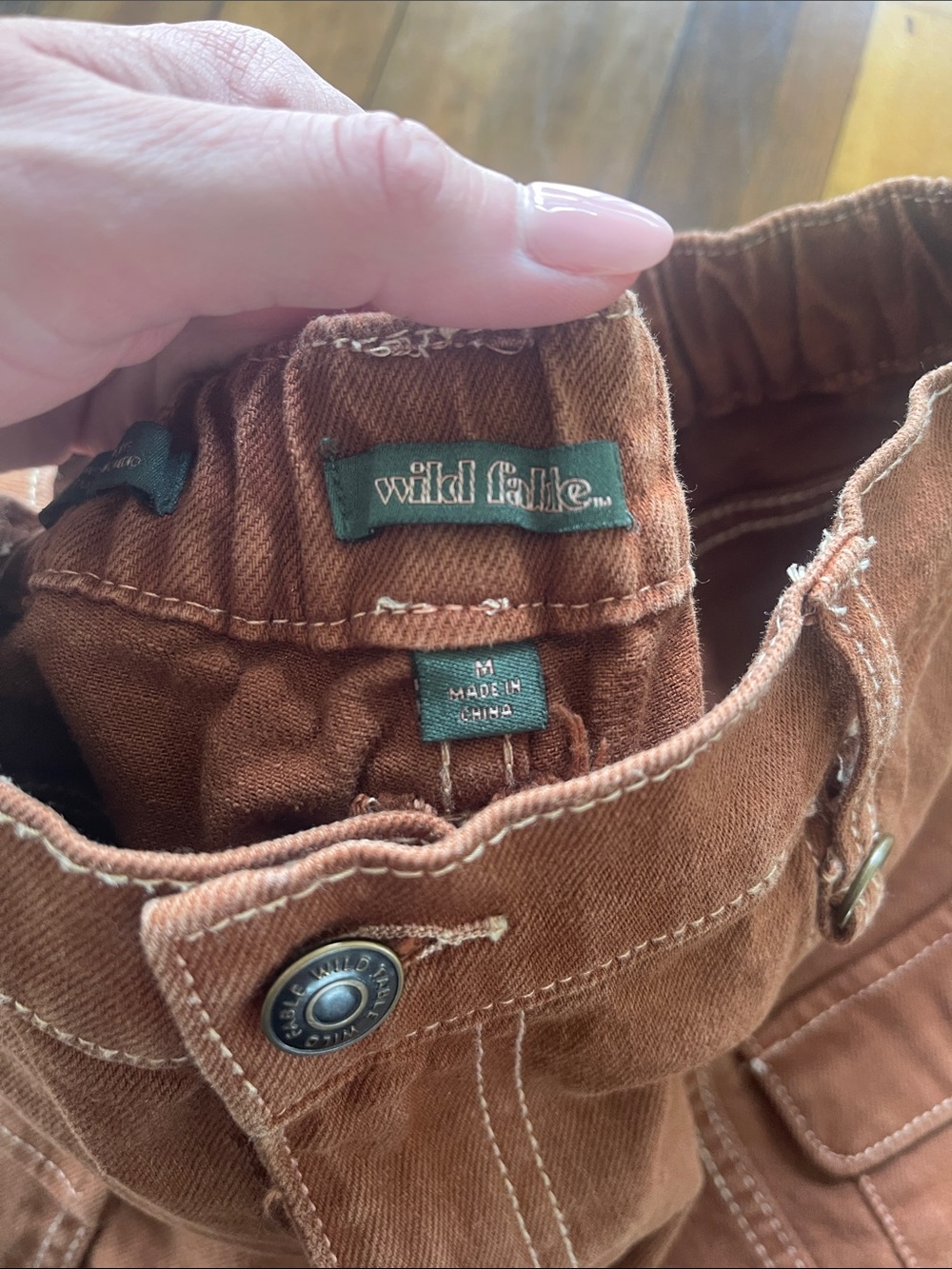 wild fable Rust Brown High-Rise Utility Jean Shorts - Picture 3 of 3